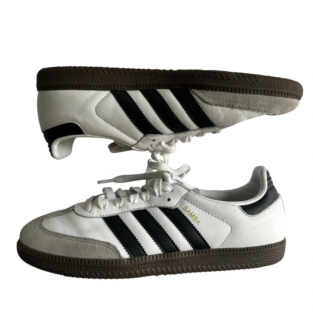 Adidas Samba OG White Black Gum B75806 Mens Size 8 Low Top Sneakers